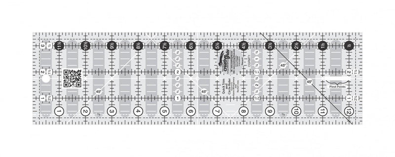 Quick Trim Ruler 3.5"x12.5" - non slip by Creative Grids - CGRMT1
