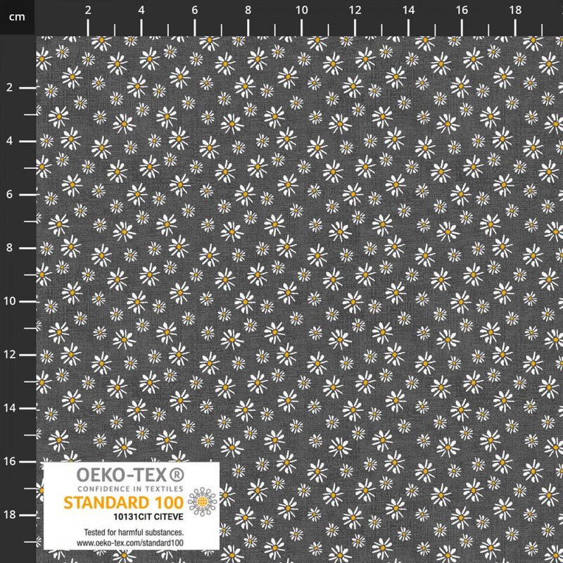 Quilting Rainbow by Stof - Grey Daisy 4512-962