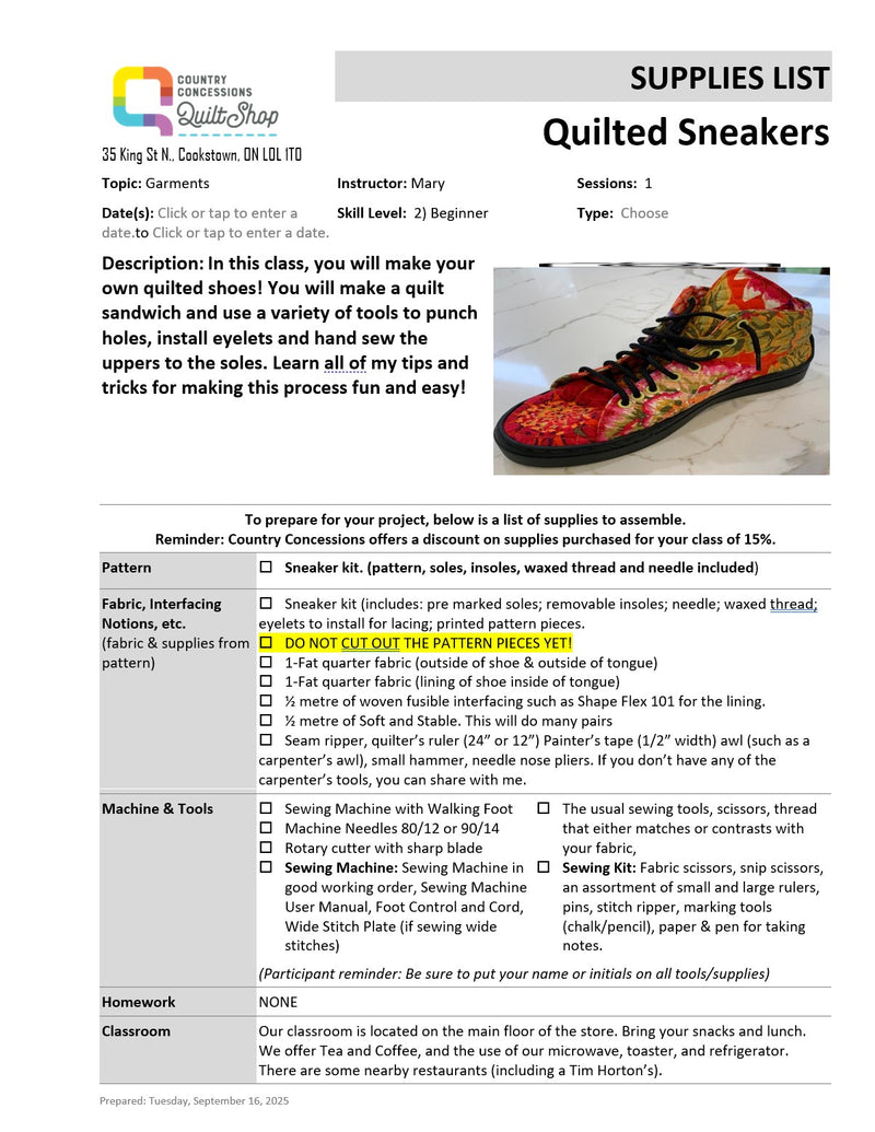 Quilted Sneakers (November 22, 2025)