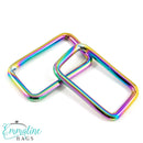 Rectangular Rings 1.5"- 4PACK-  Iridescent - Emmaline Bags EBREC-38-IRI