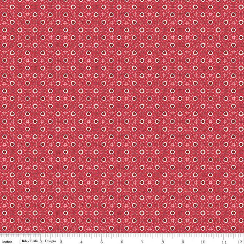Red Hot by Riley Blake - Circle Flowers Red RBC11674 RED