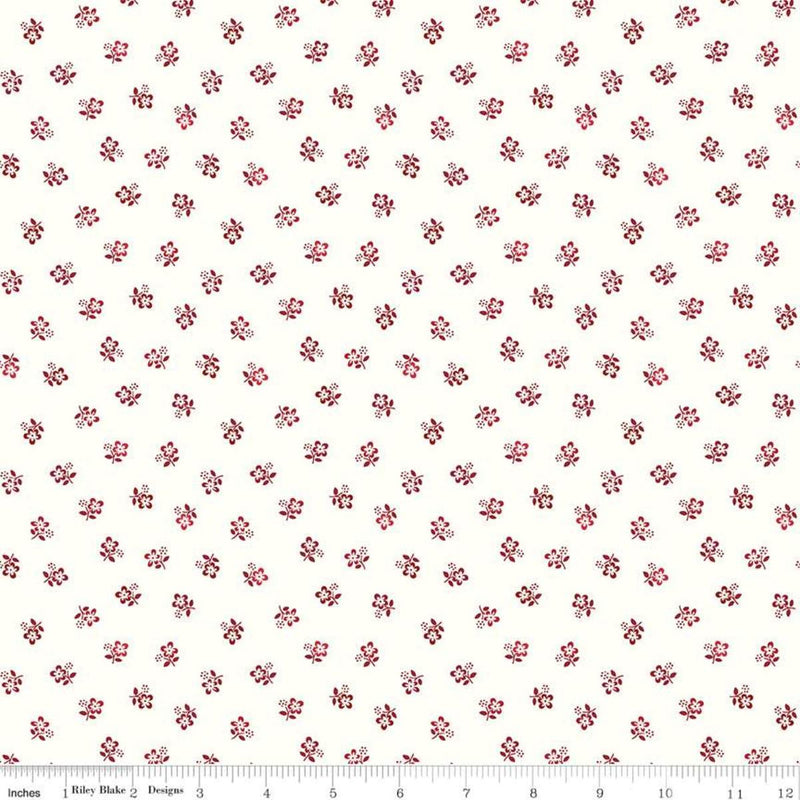 Red Hot by Riley Blake - Posy Cream RBC11686 CRE