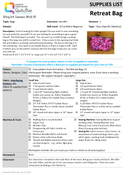 Retreat Bag  (December 10, 2024)