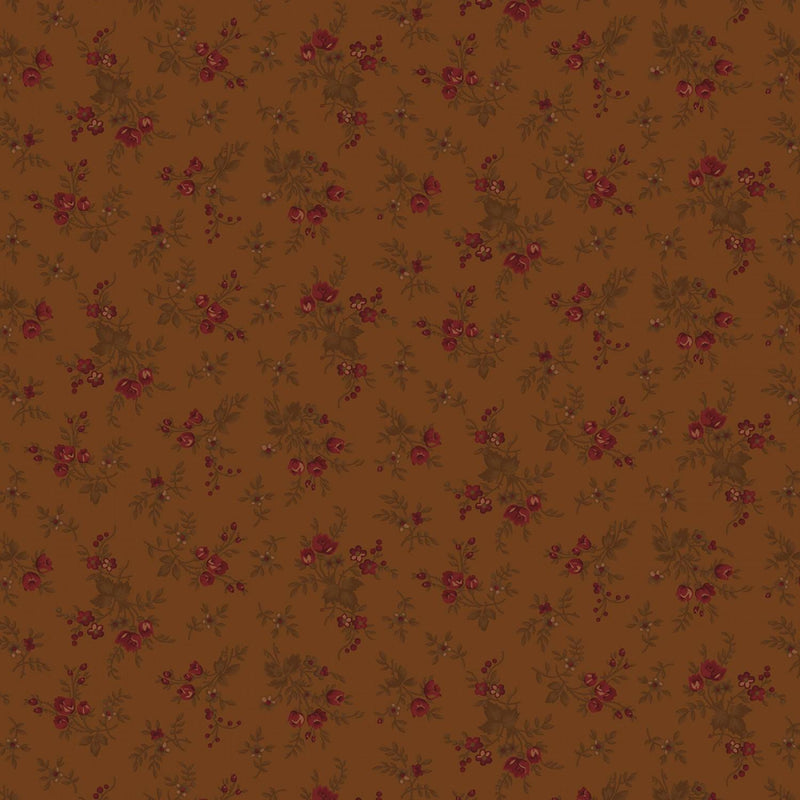 Right as Rain by Kim Diehl for Henry Glass - Floral Chestnut 9829-33