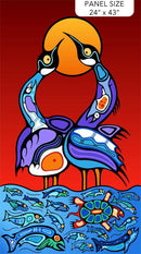 Sacred Earth PANEL 24" x 43" by Northcott Red Multi - 27106-24