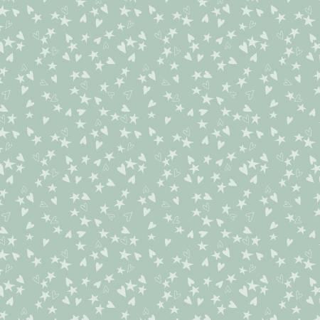 Safari Lullaby by Wilmington Prints - Hearts & Stars Green 3060-36267-777
