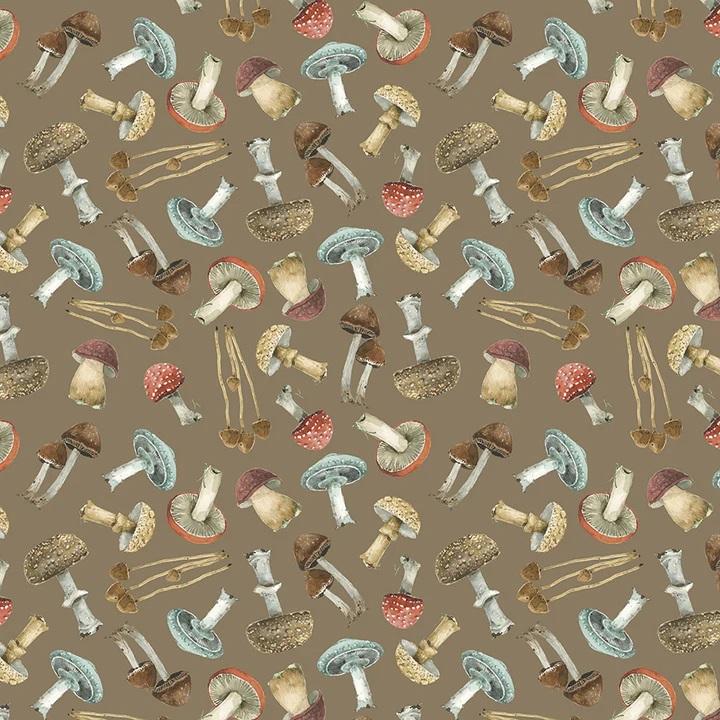Seasons Study by Lisa Audit - Mushrooms All Over Brown 3041-17837-223