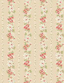 Sentiments by Wilmington - Daisies & Roses Stripe Tan 98724-231