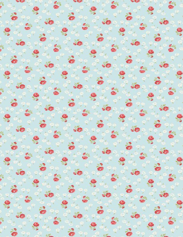 Sentiments by Wilmington - Flowers Light Blue 98726-413