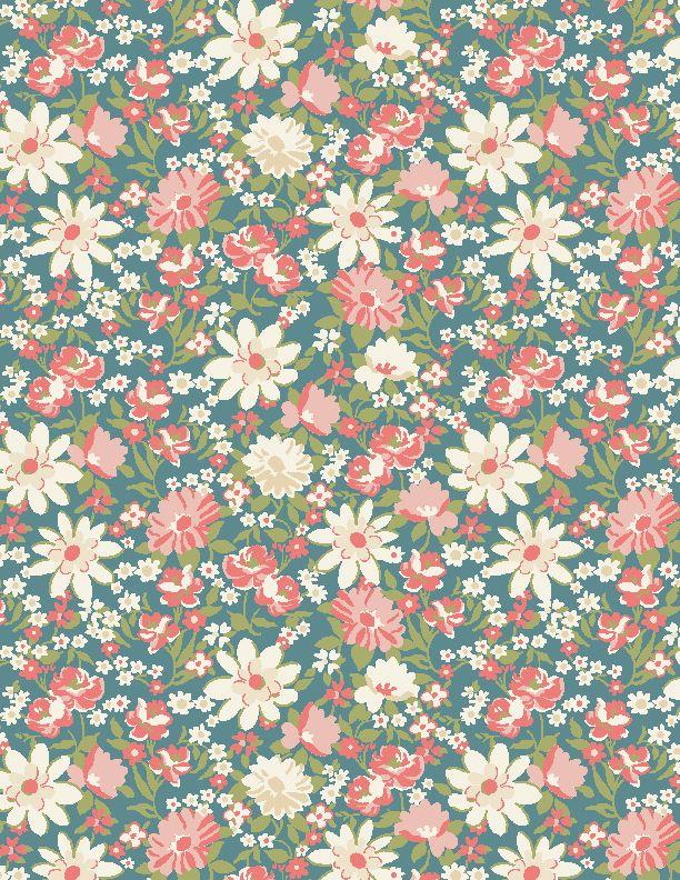 Sentiments by Wilmington - Packed Floral Blue 98723-413