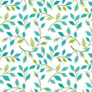Serendipity by Benartex - Small Vine Teal/White 16121-83