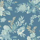 Sewing Bird - Laundry Basket Quilts -  Bed of Roses Indigo - A-1600-B