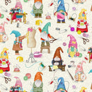 Sewing Mends The Soul - Timeless Treasures - Sewing Gnomes CD2484 Cream