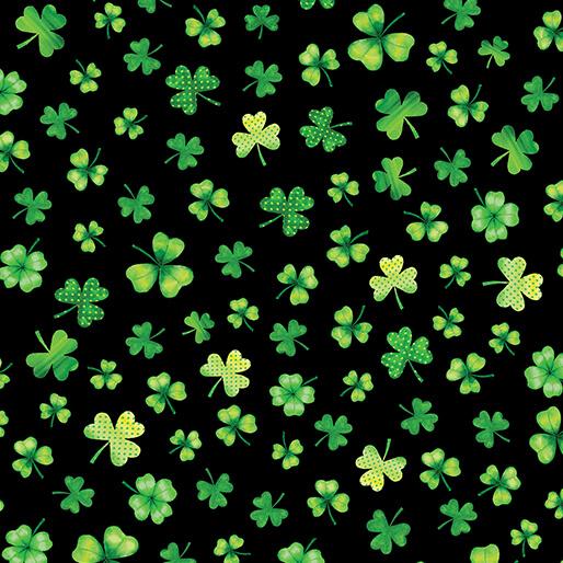 Shamrocks & Shenanigans - Benartex - Little Shamrocks Black 14698-12