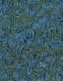 Shoreline - Wilmington Batiks - Floating Lines Blue/Green 1400-22303-477