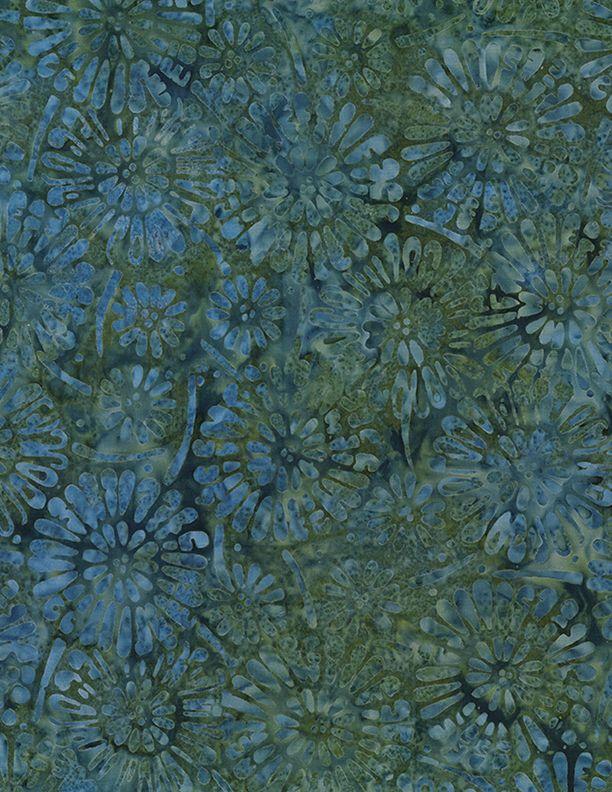 Shoreline - Wilmington Batiks - Flower Burst Dark Green 1400-22300-747