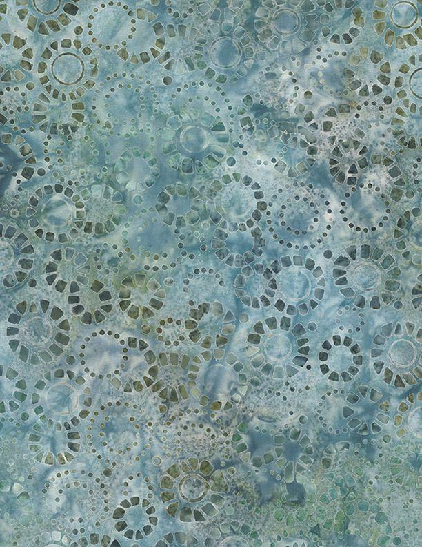 Shoreline - Wilmington Batiks - Mosaic Circles Blue/Green 1400-22302-474