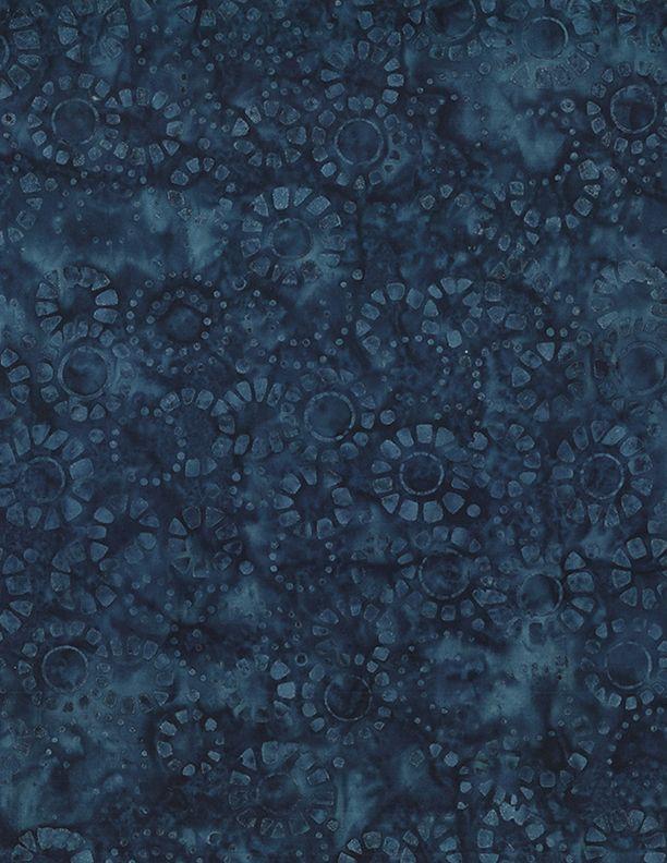 Shoreline - Wilmington Batiks - Mosaic Circles Navy Blue 1400-22302-494