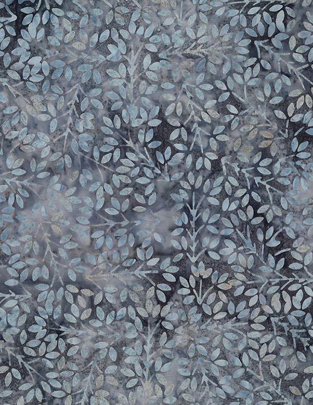 Shoreline - Wilmington Batiks - Packed Leaves Dusty Blue 1400-22301-440