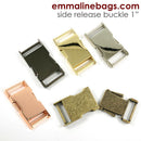 Side Release Buckle 1"/25mm - Nickel -  by Emmaline Bags