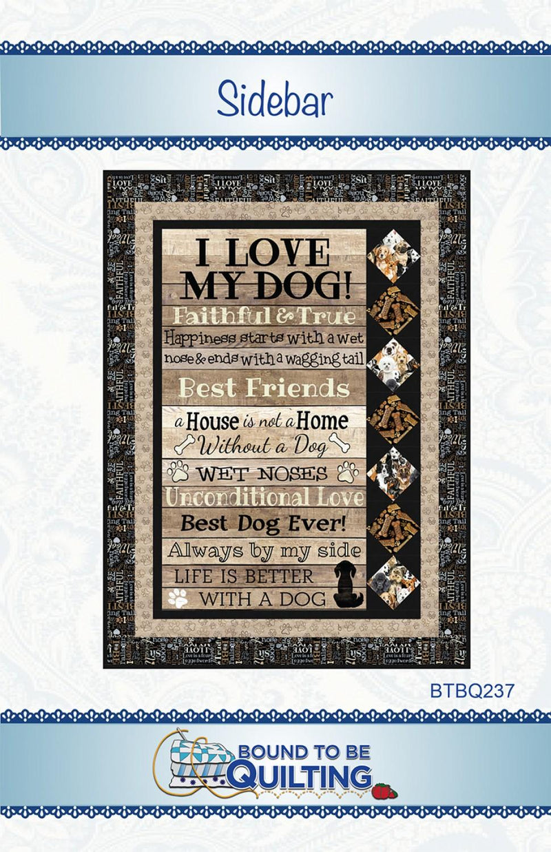 Sidebar Panel PATTERN by Bound to be Quilting (40" x 55") - BTBQ237