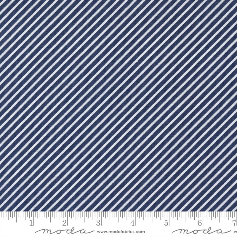 Simply Delightful by Sherri & Chelsi for Moda - Stripes Wht on Navy 37646-28