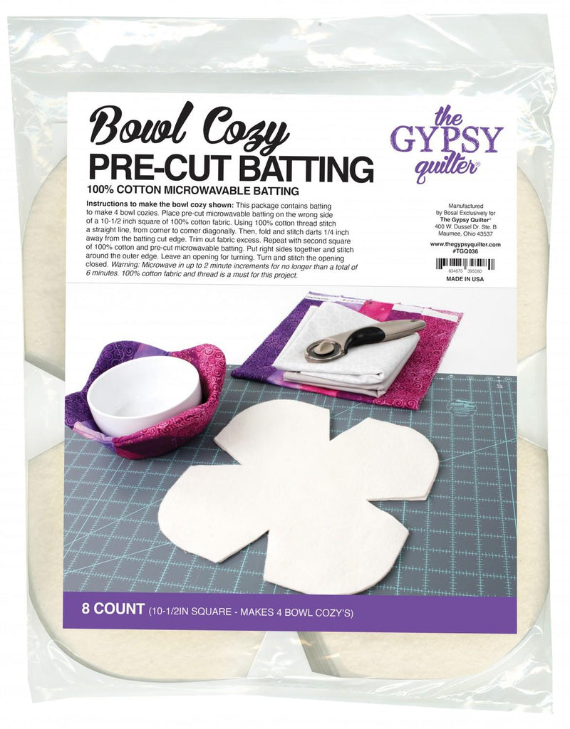 Small Bowl Cozy Microwavable Batting by Gypsy Quilter - 10.5" TGQ036