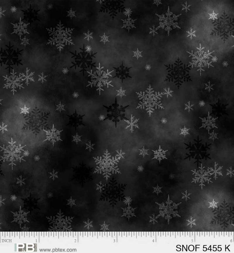Snowfall - P&B Textiles - Mini Snow Black - 5455 K