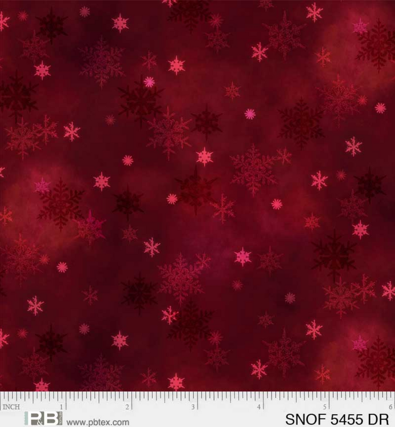 Snowfall - P&B Textiles - Mini Snow Dark Red - 5455 DR