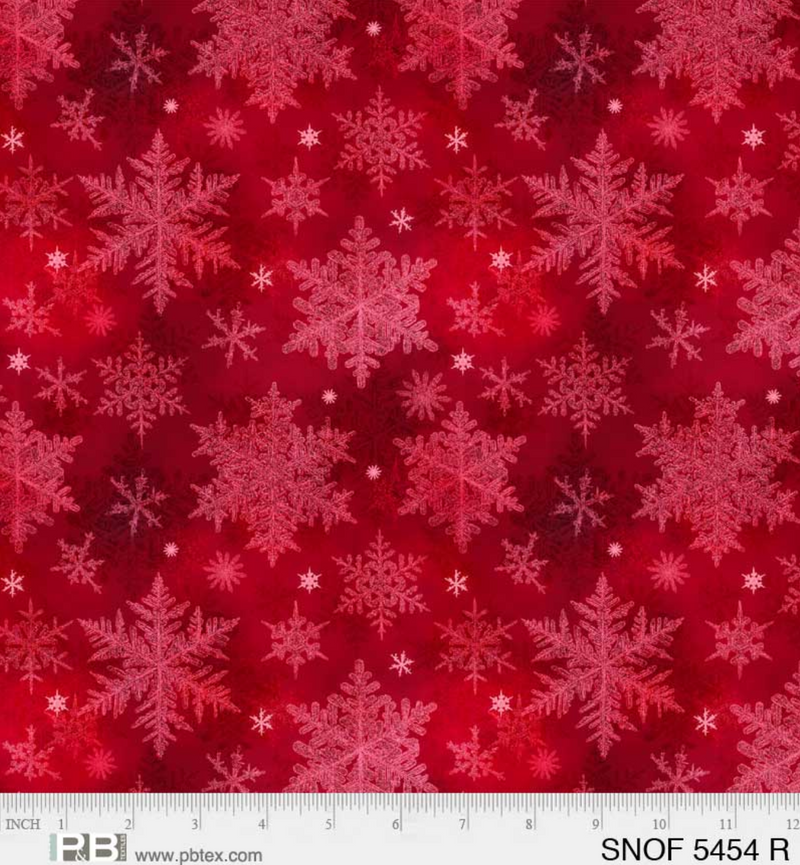 Snowfall - P&B Textiles - Snowflakes Red - 5454 R