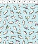 Snowtime - Clothworks - Y4552-32 Penguins Light Aqua