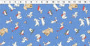 Snowtime - Clothworks Flannel - Y4556-90 Animals Blue