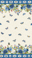 Something Blue by Northcott - Cream Multi Border DP25076-11