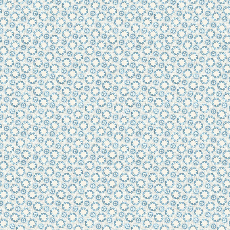 Something Blue by Northcott - Wreath Blue on Cream DP25084-42