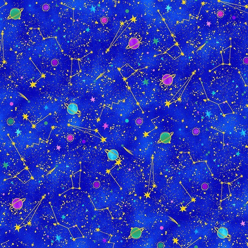 Space Galaxy by Chong-A Hwang for Timeless Treasures - Cosmos CM2545-Blue