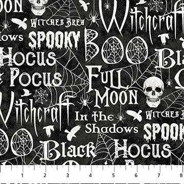 Spellbound - Northcott - Words Black 28141-99