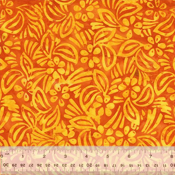 Splendor by Anthology Fabrics Batik - Hibiscus - Orange 445Q-1