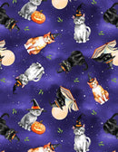 Spooky Tails - Wilmington Prints - 1665-33934-689 - Cats Purple