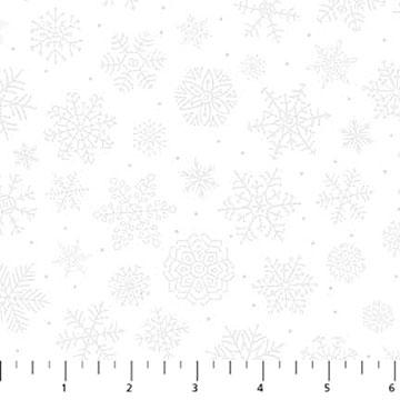 St. Nicholas - Northcott - Pigment White Snowflakes 28220-10