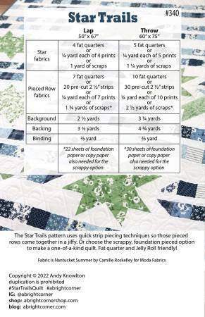 Star Trails Quilt PATTERN by A Bright Corner - Multiple Sizes -