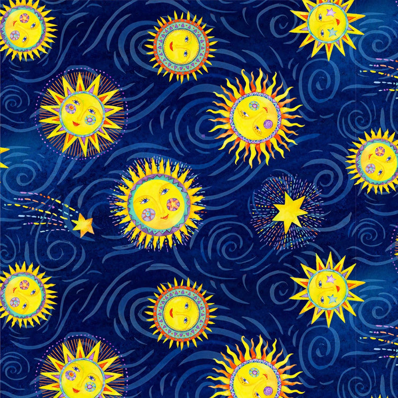 Stay Wild Moon Child by Henyi Glass - Suns on Blue 9306-77