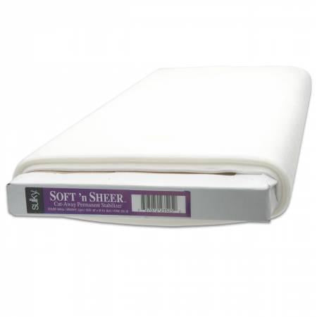 Sulky Soft 'N Sheer Cut Away Stabilizer - Permanent, White, 8" X 11 Yd (Pack Of 2)