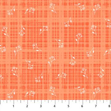 Sunday by FIGO - Flower Plaid on Coral D90635-56