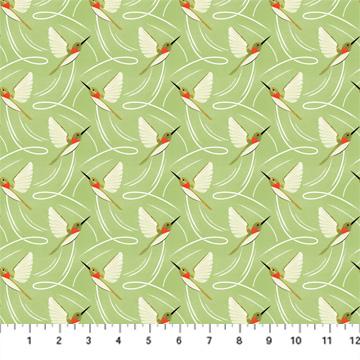 Sunday by FIGO - Hummingbirds on Green D90631-70