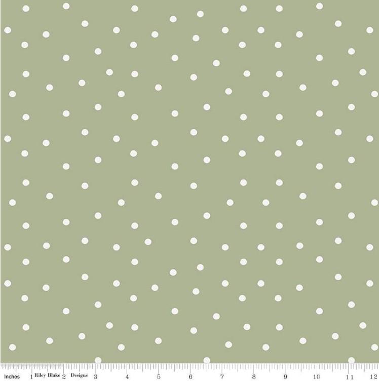 Sunflower Whispers - Riley Blake - Dots C16673 GREEN