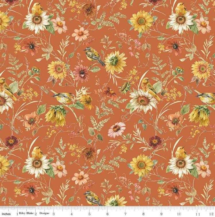 Sunflower Whispers - Riley Blake - Prairie CD16671 PUMPKIN
