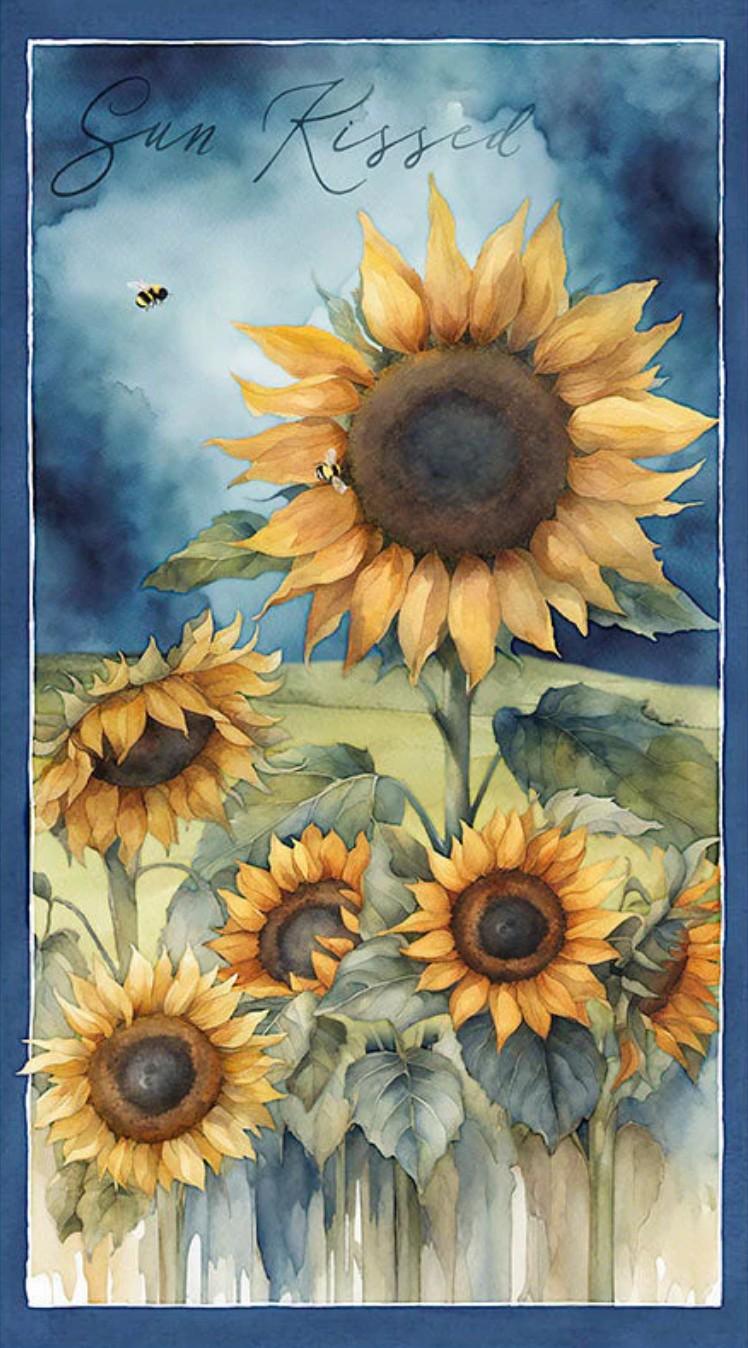 Sunkissed - PANEL 24"x43" - Wilmington Prints - Sunflower 1665-33914-452