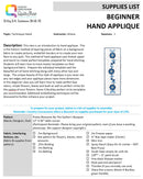 Beginner Hand Applique (June 22, 2026)