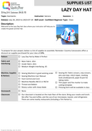 Lazy Day Hat Class (June 10, 2026)