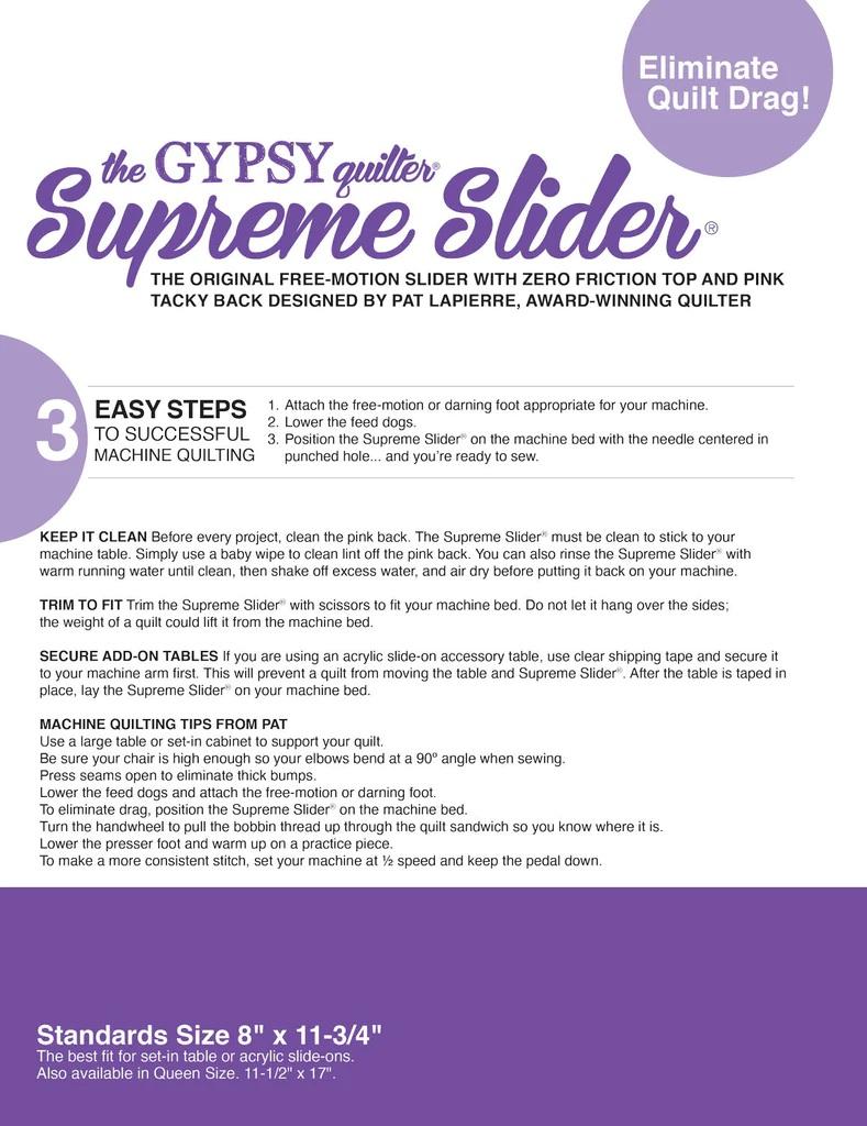 Supreme Slider 8" x 11 3/4" Free Motion Slider by Gypsy Quilter TGQ143